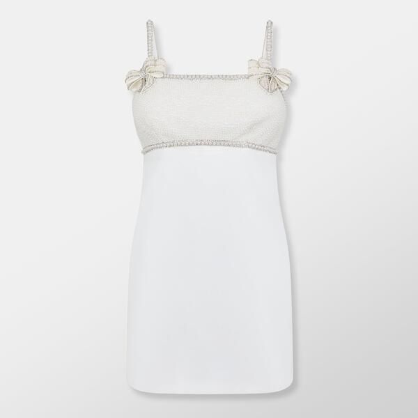 セルフポートレイト レディース トップス ワンピース ミニ Self Portrait Bow Mini Dress WHITE ホワイト
