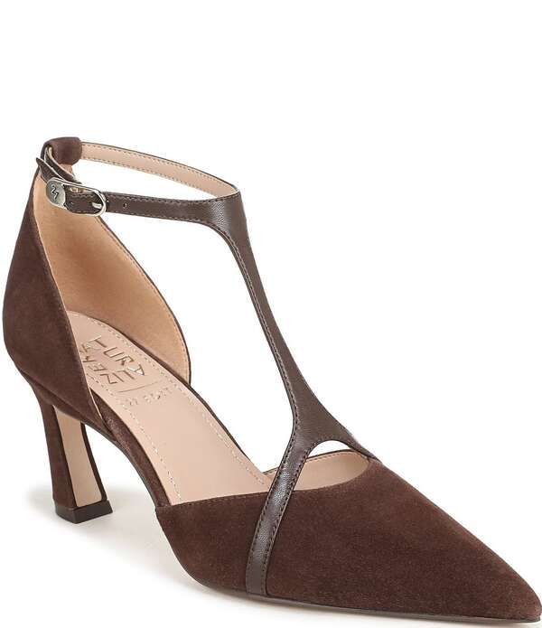 ナチュライザー レディース シューズ ヒール スエード Naturalizer Ezlyn Suede Pointed Toe TStrap Dress Pumps Chocolate Bar チョコ