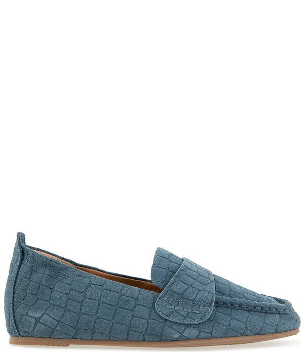 ジェントルソウルズ レディース シューズ パンプスエード ローファー Gentle Soulsophie Crocodilembossed Suede Loafers Black ブラック