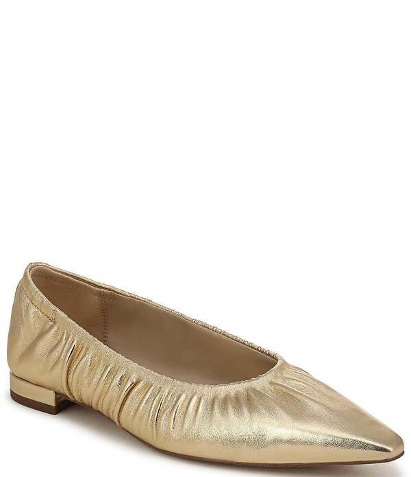 サムエデルマン レディース シューズ パンプス トール レザー Sam Edelman Essex Metallic Leather Ballet Flats Amber Gold アンバー