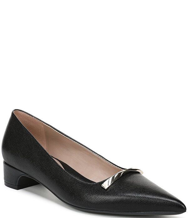 ナチュライザー レディース シューズ ヒール レザー Naturalizerumi Embossed Leather Twist Bar Pointed Toe Pumps Black ブラック