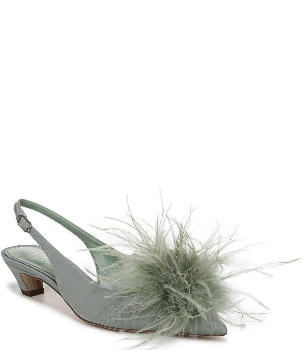 サムエデルマン レディース シューズ ヒール Sam Edelman Finch Feather Pom Textu red Fabric Pointed Toe Slingback Pumpsage
