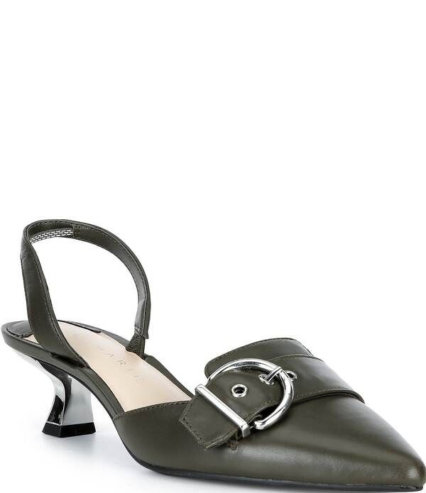 アレックスマリー レディース シューズ ヒール レザー Alex Marie Zelleather Buckle Ornament Slingback Pumps Pineedle