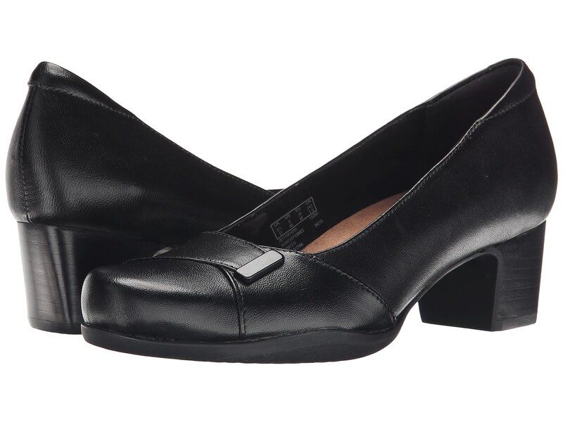 クラークス レディース シューズ ヒール Clarks Rosalyn Belle Black Leather ブラック