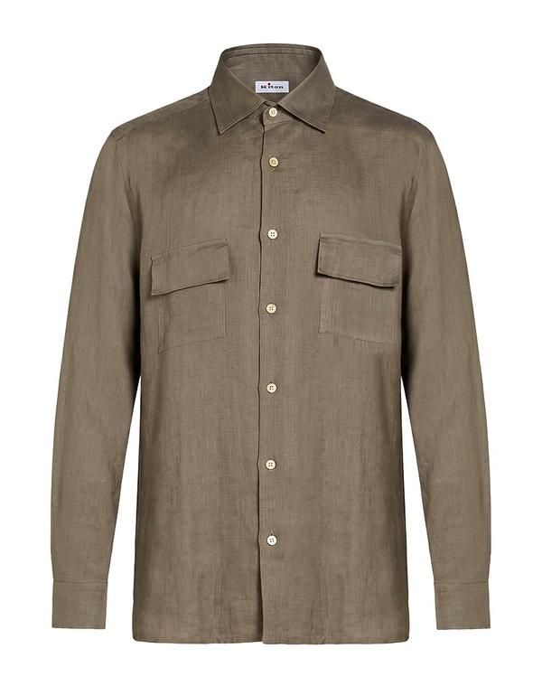 キートン メンズ トップス シャツ KITON Khaki カーキ