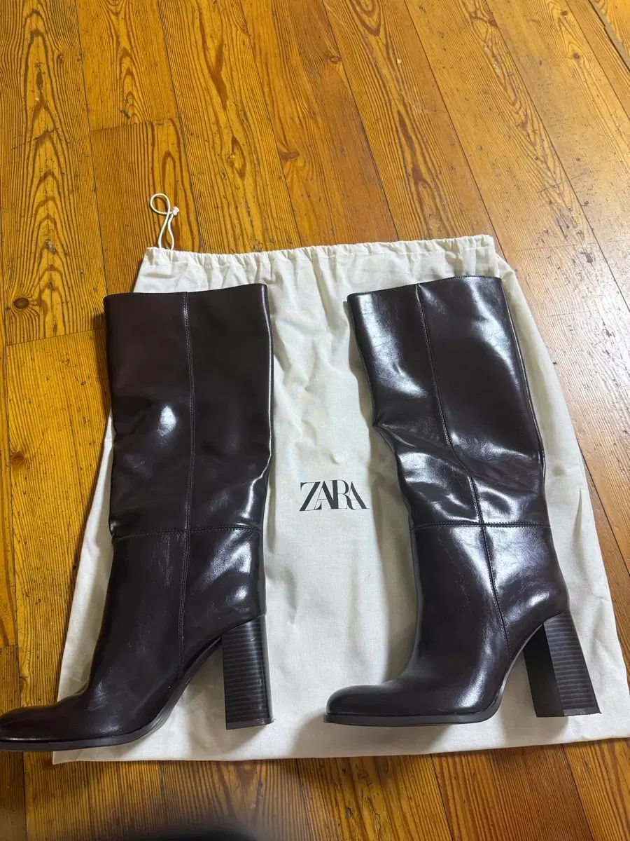 ZARA ロングブーツ ブラウン 8,281円