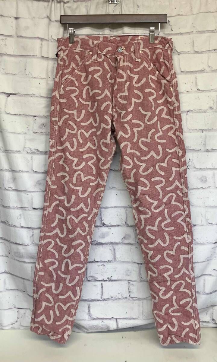 EVISU ｴｳﾞｨｽ ｼﾞｬｶﾞｰﾄﾞﾃﾞﾆﾑﾊﾟﾝﾂ ｻｲｽﾞ32 ｶﾓﾒ総柄 ﾋﾟﾝｸ 品質保証札付 Lot5500 日本製 ｺｯﾄﾝ100% 通年 12,472円