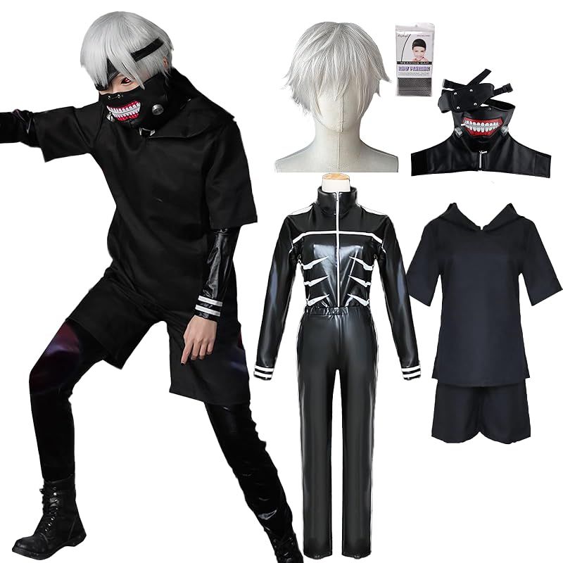 【新品】 [milky time] ウィッグ付き 東京喰種 トーキョーグール 金木研 コスプレ ハロウィン (XL) 1
