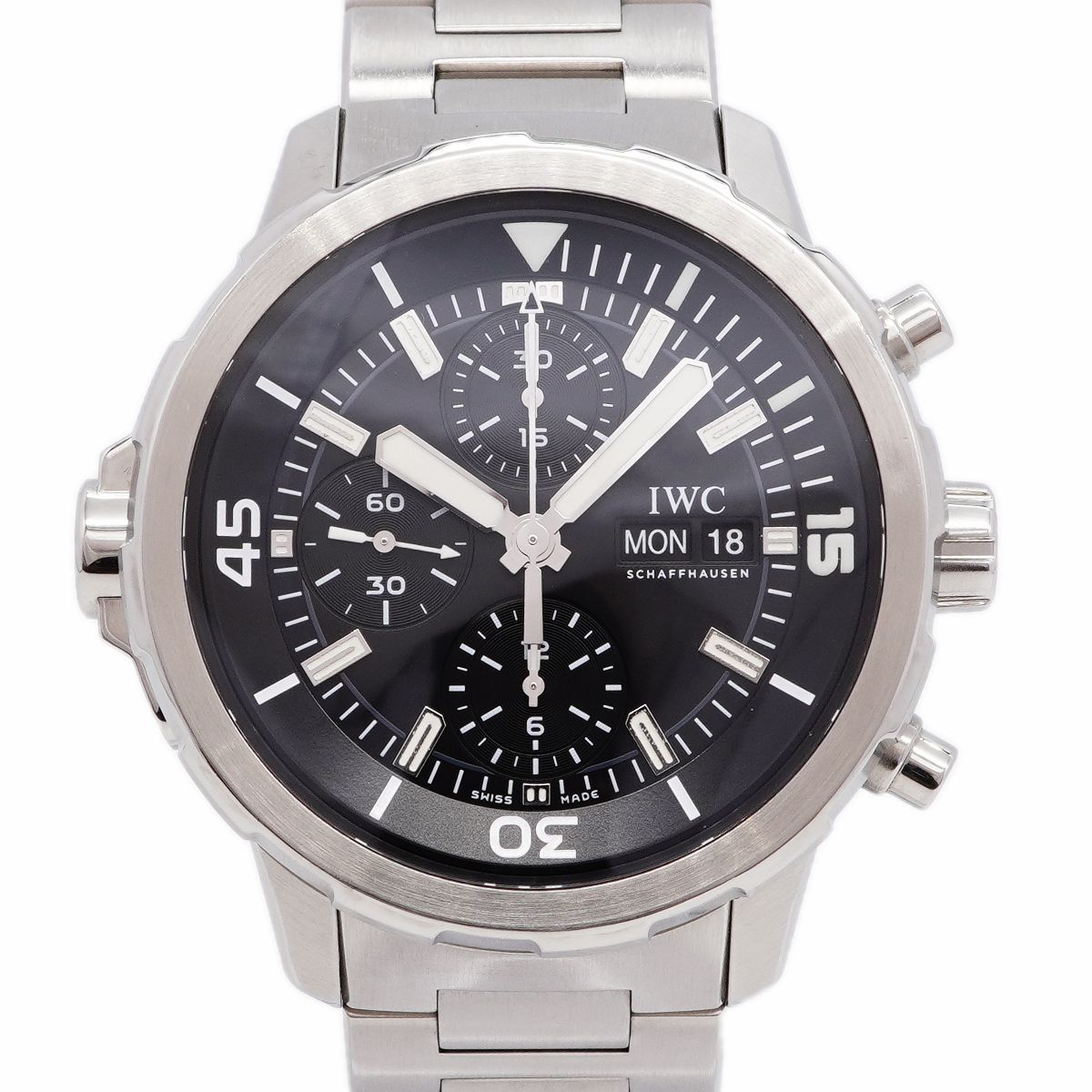 【6whd0283】IWC アイダブリューシー シャフハウゼン アクアタイマー クロノグラフ IW376803 黒文字盤【中古】腕時計 メンズ