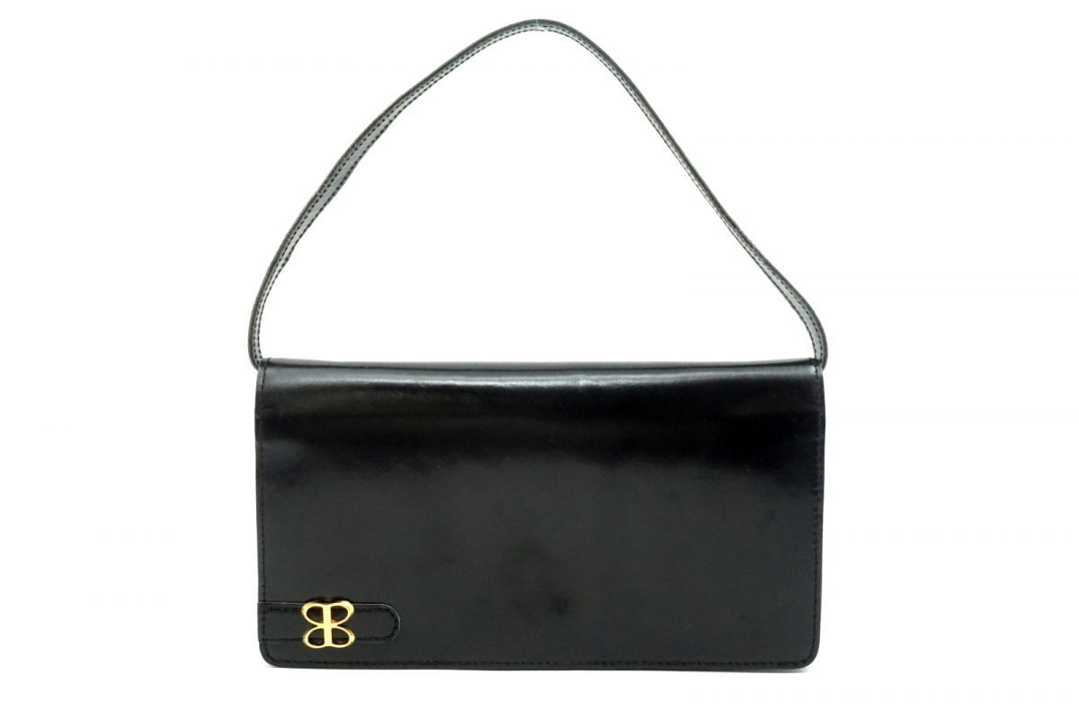 バレンシアガ ヴィンテージ 2way ワン ショルダー ハンドバッグ クラッチ BB フランス製 レザー 黒 ブラック BALENCIAGA 7509h 8,400円