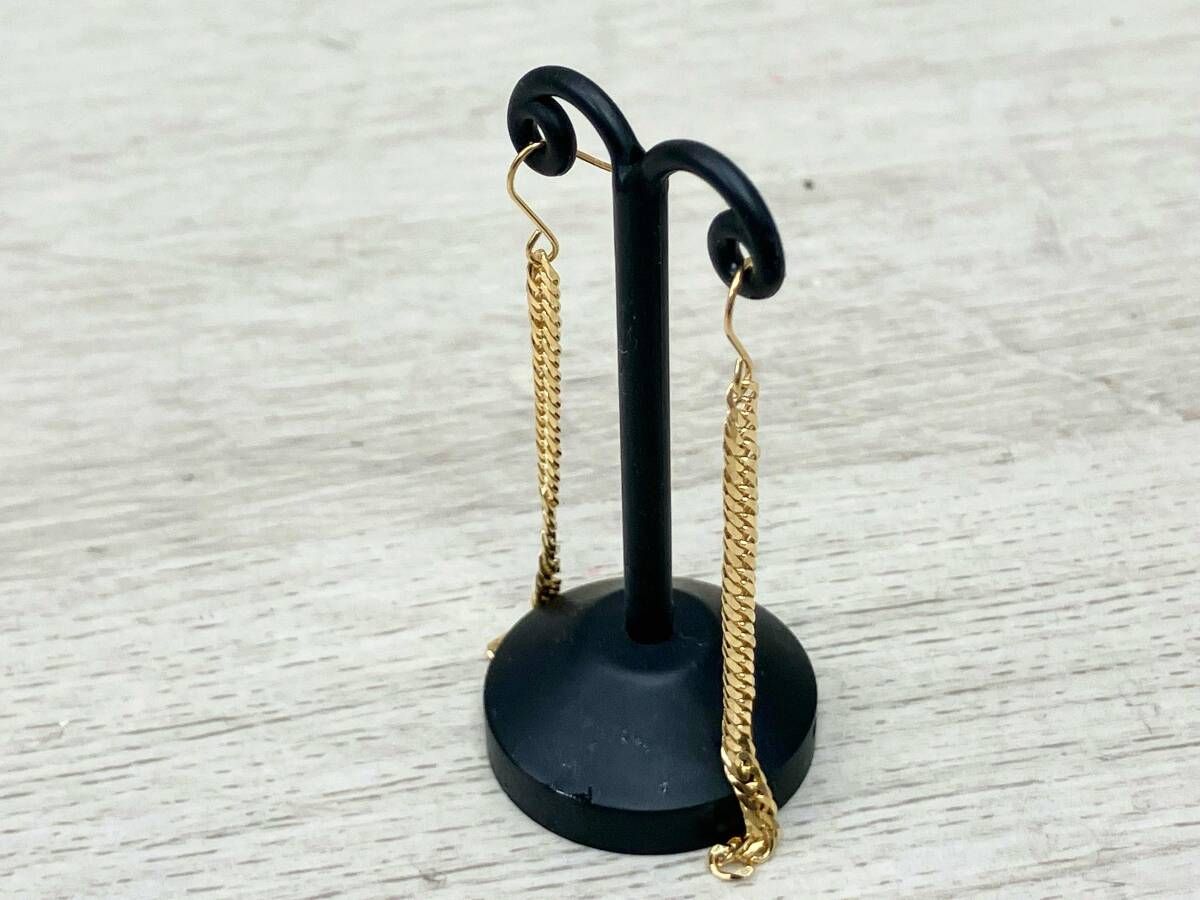 K18 ピアス 1.8g フック・チェーン