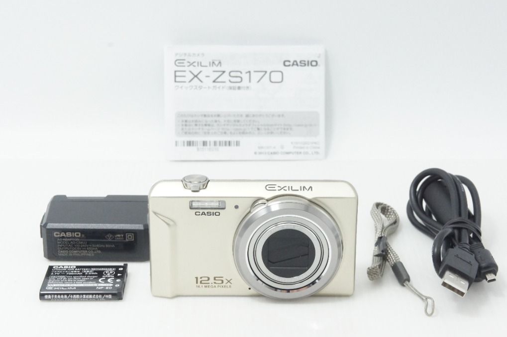 Good Condition CASIO EXILIM EX-ZS170 Compact Digital Camera Gold 260812u