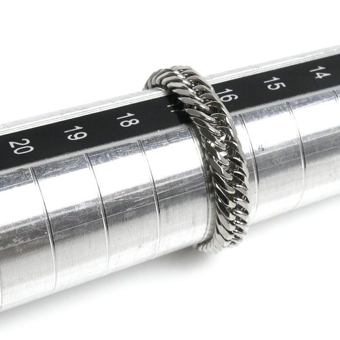 Pt900プラチナ 喜平8面トリプル リング・指輪 17号 3.4g メンズ 中古
