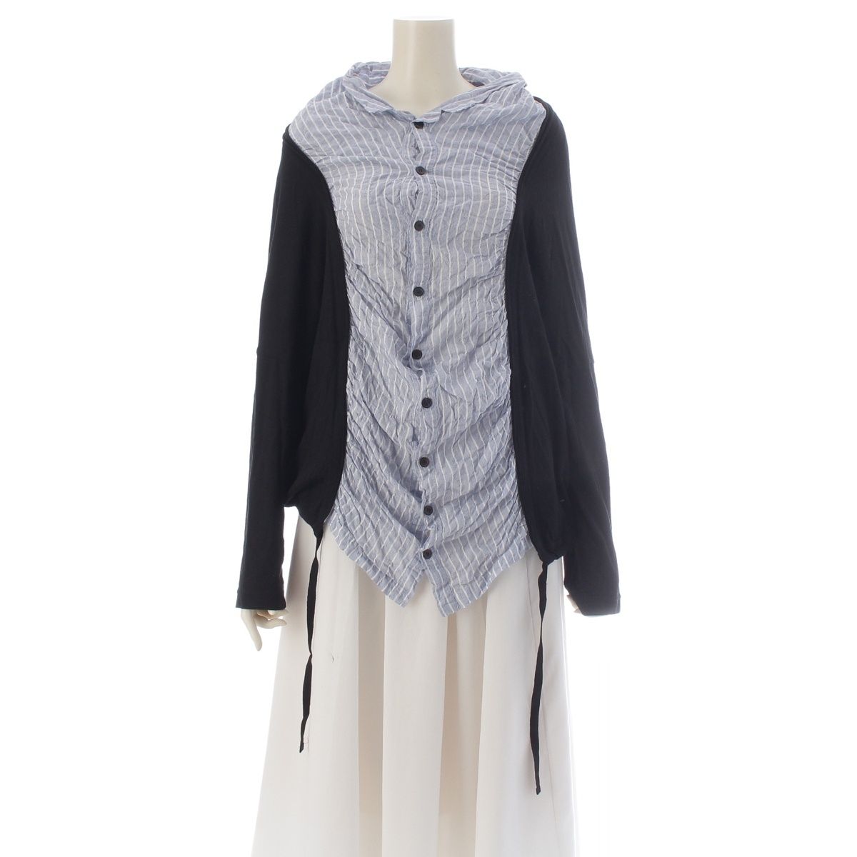 ワイズ 20SS ドッキング デザイン カットソー ブラウス ヨウジヤマモト YN-T99-070 ブルー×ブラック 2【中古】 12,233円