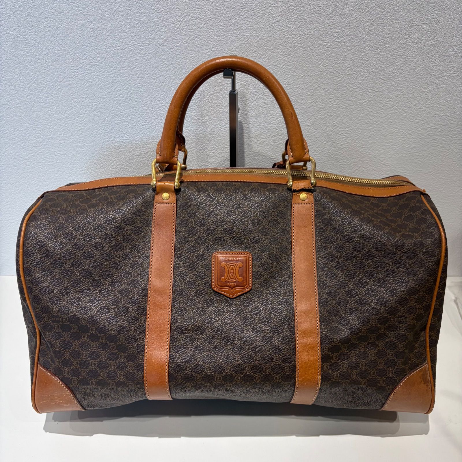 CELINE セリーヌ　マカダムボストンバッグ　PVCレザー
