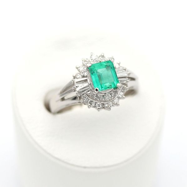 エメラルド リング プラチナ PT900 ヴィンテージ ジュエリー Estate Jewelry Japan JEM-713-2 124,500円