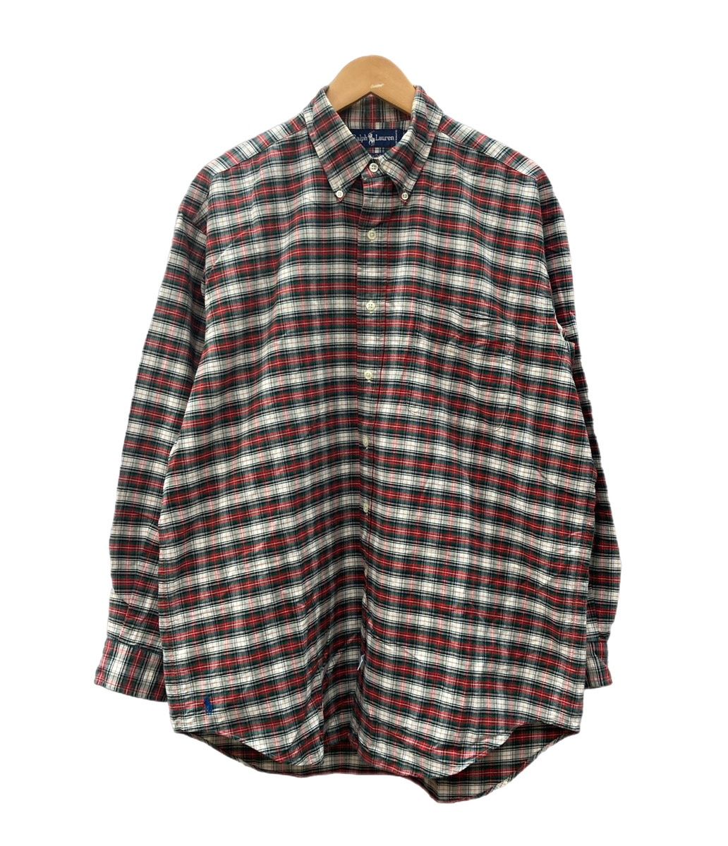 ラルフローレン RalphLauren The Big Oxford ビッグオックスフォード ボタンダウン ロングスリーブ 裾ポニー 赤 緑 白 黒 長袖シャツ チェック マルチカラー Mサイズ 104MT-3624 10,296円