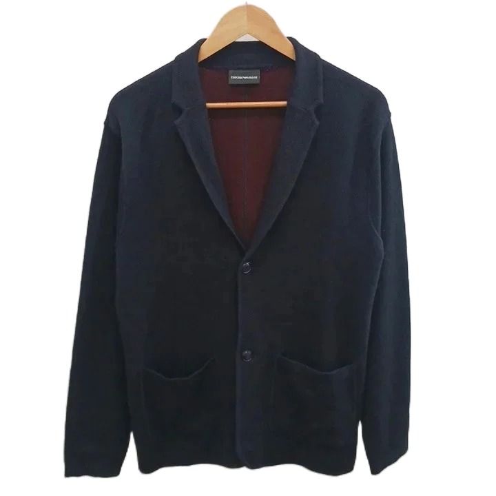 エンポリオアルマーニ　グレー ニット ジャケット エンポリオアルマーニ EMPORIO ARMANI ニットジャケット 上着 50 紺
