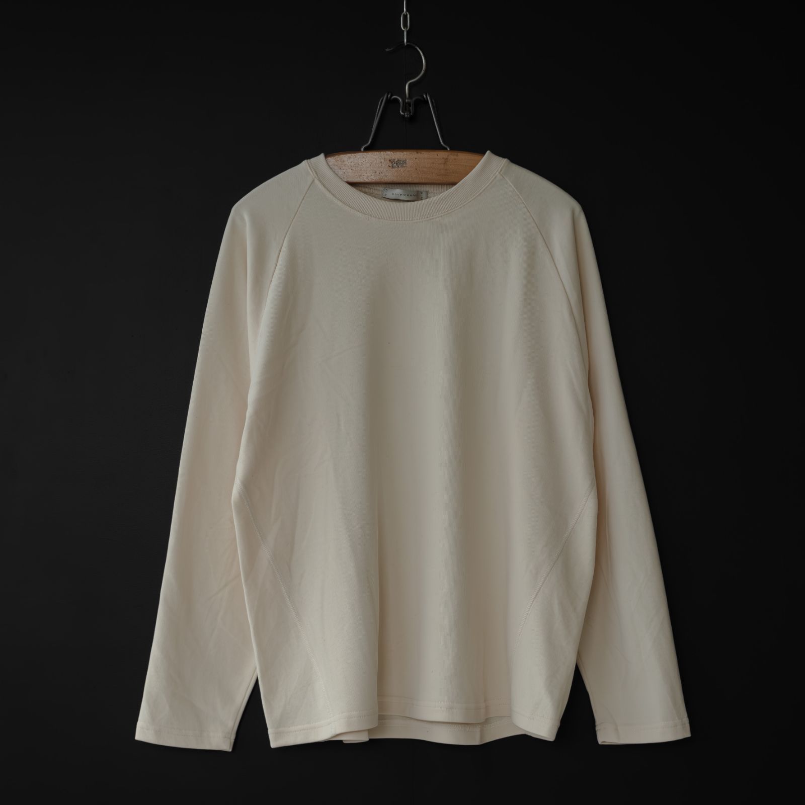 -新品- 【unre:count】 heavy t-cloth crew (ivory) | アンリカウント ヘビーウェイト ロンT 柔らかい アイボリー UC4014