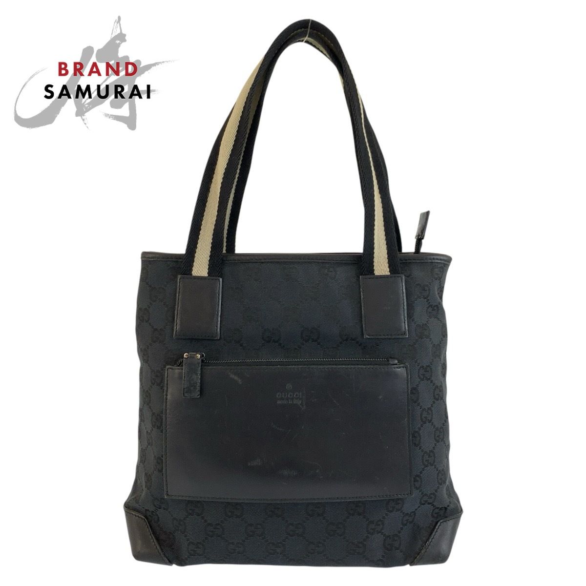 GUCCI グッチ シェリーライン ブラック 黒 GGキャンバス/レザー 019 0402 トートバッグ ハンドバッグ レディース 604297【中古】