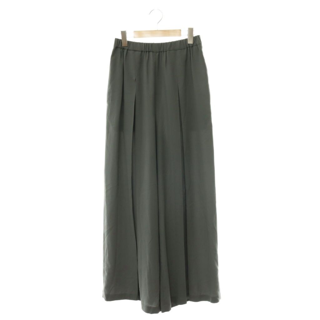 エンフォルド ENFOLD 26AW BOX PLEATS WIDE PANTSパンツ ワイド イージー 38 グレー /HK ■OS