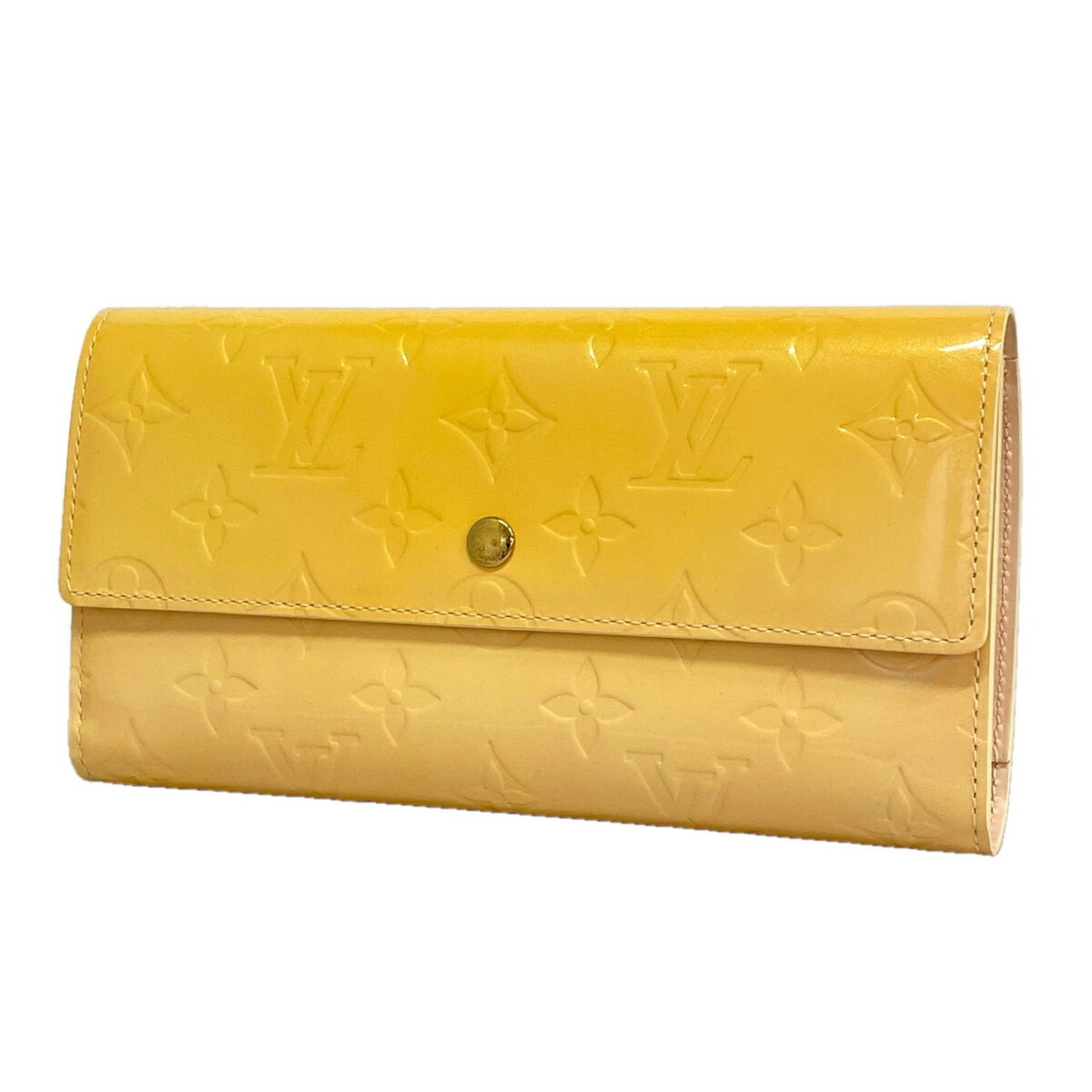 ルイ・ヴィトン(Louis Vuitton) ルイ・ヴィトン 三つ折り長財布 ヴェルニ ポルトトレゾールインターナショナル M91318 マシュマロピンクレディース