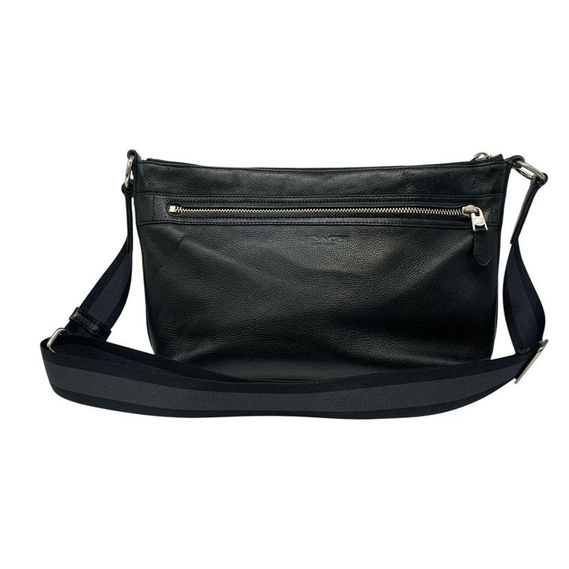 ♪4668 COACH コーチ F71727 ロゴ ショルダーバッグ レザー メンズ 中古 サドルヘリテージレザーメッセンジャー