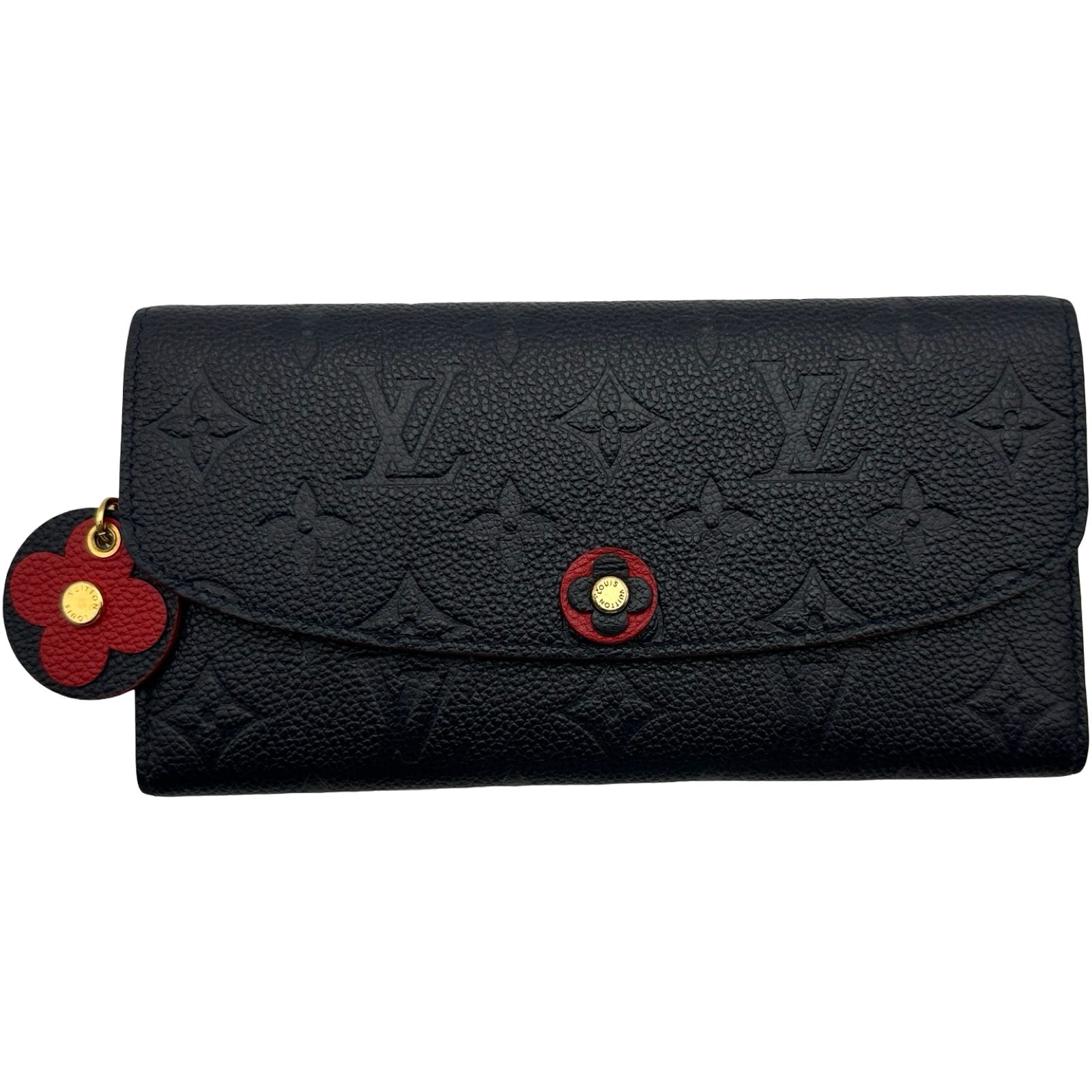 ルイ・ヴィトン LOUIS VUITTON ポルトフォイユ・エミリー M68327 ネイビー モノグラムキャンバス/アンプラント レディース 長財布 45,000円