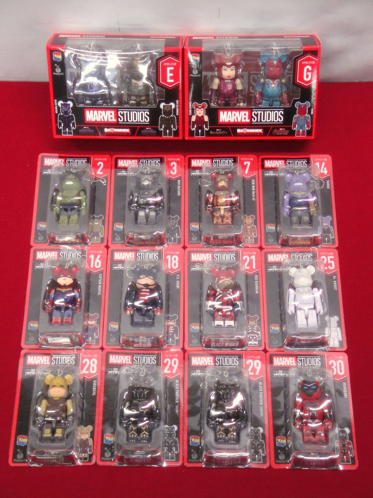 【Kame】[Unopened Item] Happy Lottery BE @RBRICK MARVEL STUDIOS Bearbrick Pair Box Award E/G Bearbrick Award Summary 14 points 314