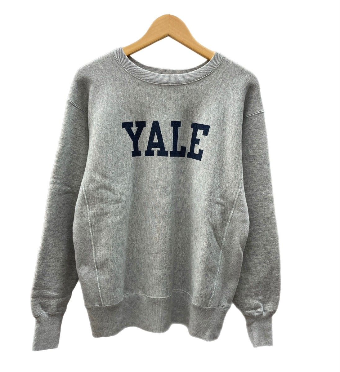 チャンピオン Champion REVERSE WEAVE リバースウィーブ YALE TRUE TO ARCHIVES 復刻 日本製 カレッジ 染み込み 灰色 C3-S026 スウェット プリント グレー Mサイズ 104MT-3629