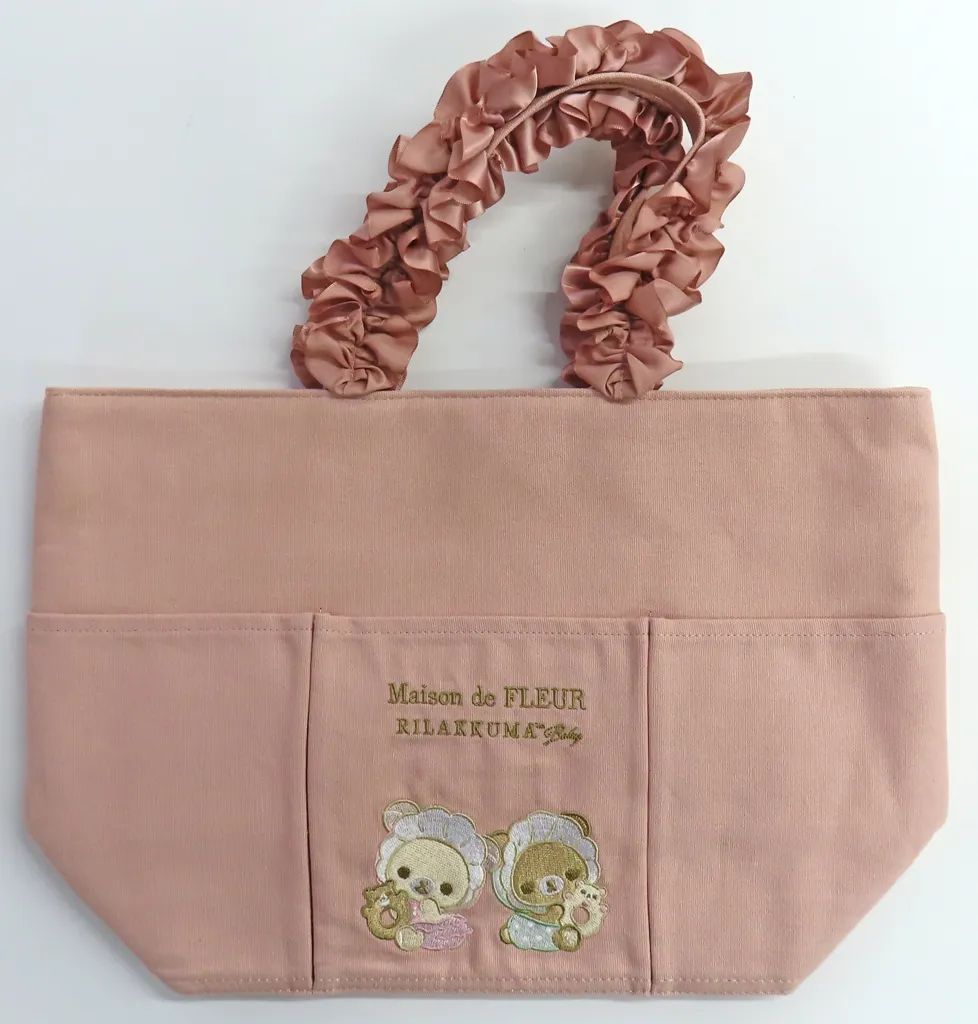 [Used] bag Korilakkuma & brown bear (pink) embroidered tote bag “Rilakkuma x Maison de FLEUR”