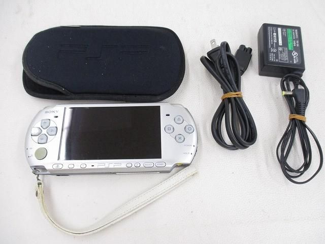 中古品 ゲーム PSP 本体 PSP3000 ミスティックシルバー 動作品 ケース付き