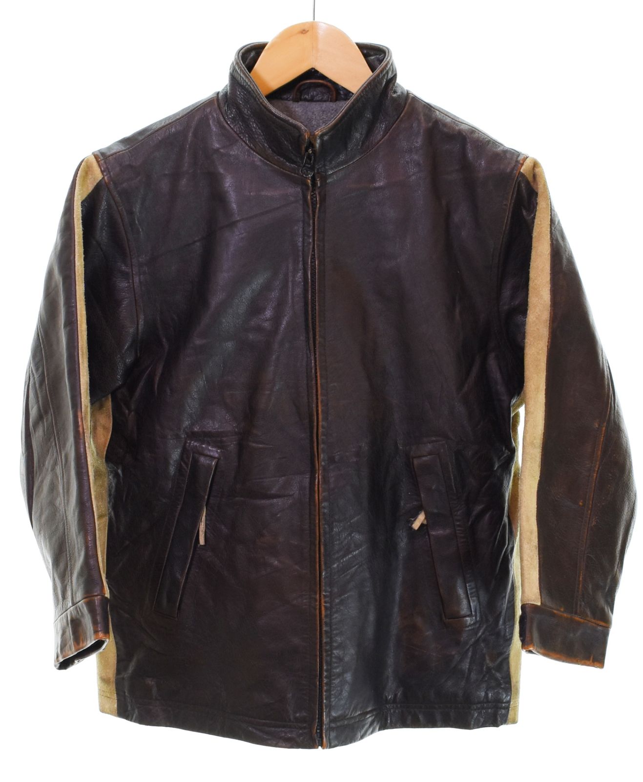 ギャップ GAP 90s OLD GAP Leather Jacket オールド ギャップ レザー ジャケット スエード 切替 ジャケット ジャケット ブラウン Mサイズ 103MT-5284 16,500円
