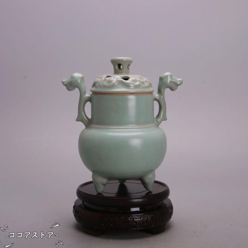 汝窯 青磁 香炉 陶器 陶芸 香道具 仏具 官窯 青釉 工芸品美術品 置物
