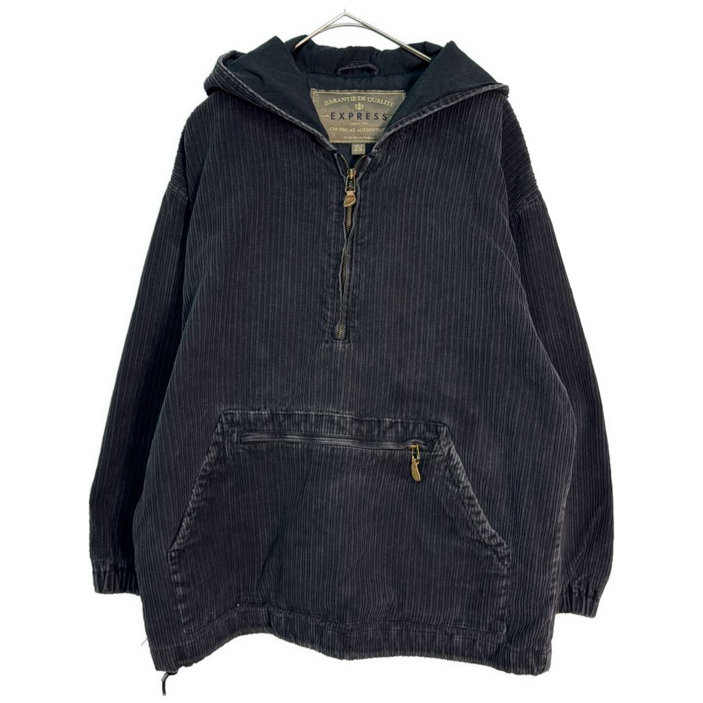 EXPRESS コーデュロイ アノラックパーカージャケット ブラック(メンズ M)中古 古着 Y8734