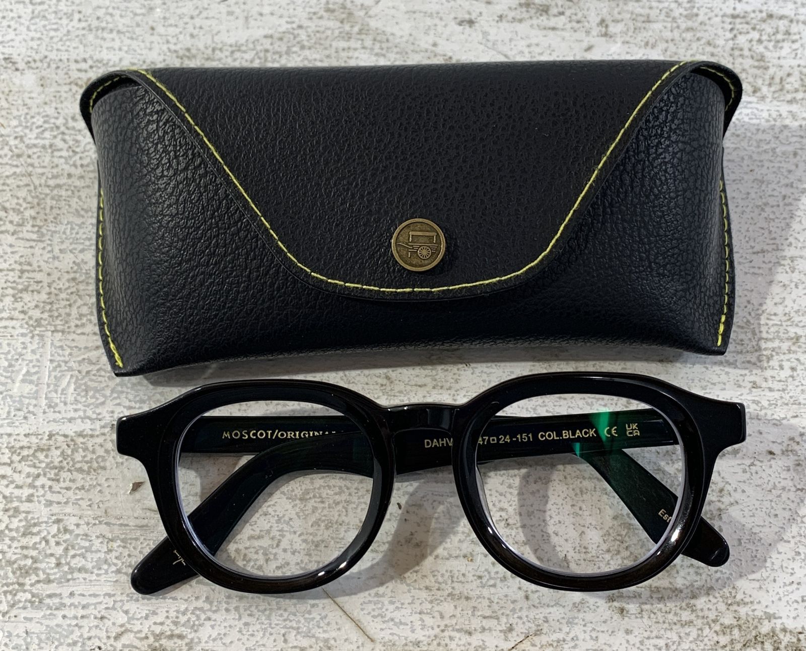 [紫波81-3-0824st] MOSCOT メガネ DAHVEN BLACK 47 度あり モスコット[中古] [メンズ]