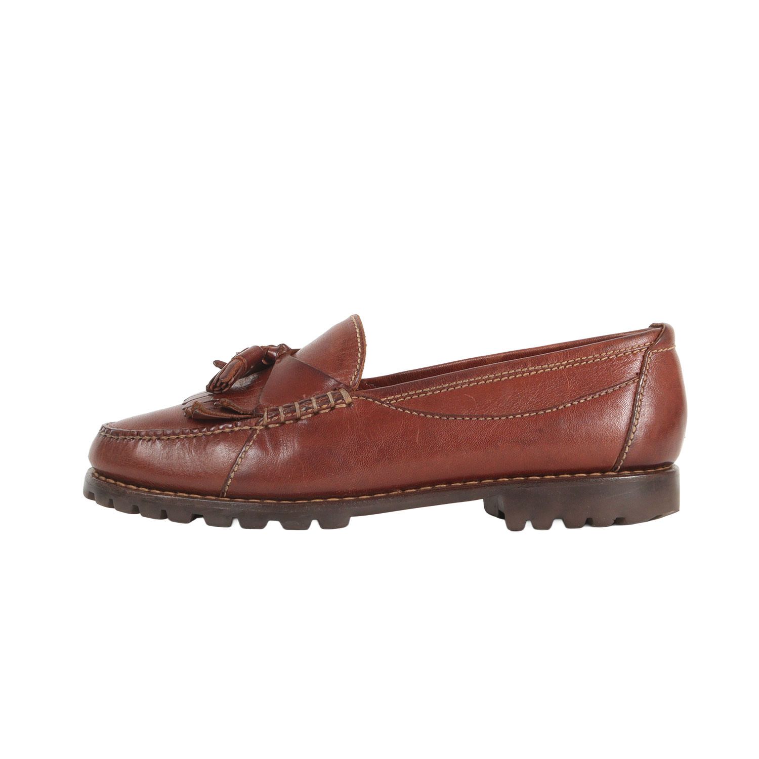 Cole Haan コール ハーン ブラウン 8M フリンジサドル タッセル レザー 