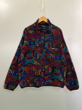 【中古品】 PATAGONIA パタゴニア 90S ABORIGINE PATTERN FLEECE SNAP-T 25205 90年代 アボリジニ パターン フリース スナップ プルオーバー メンズ 【144-260825-em-60-min】