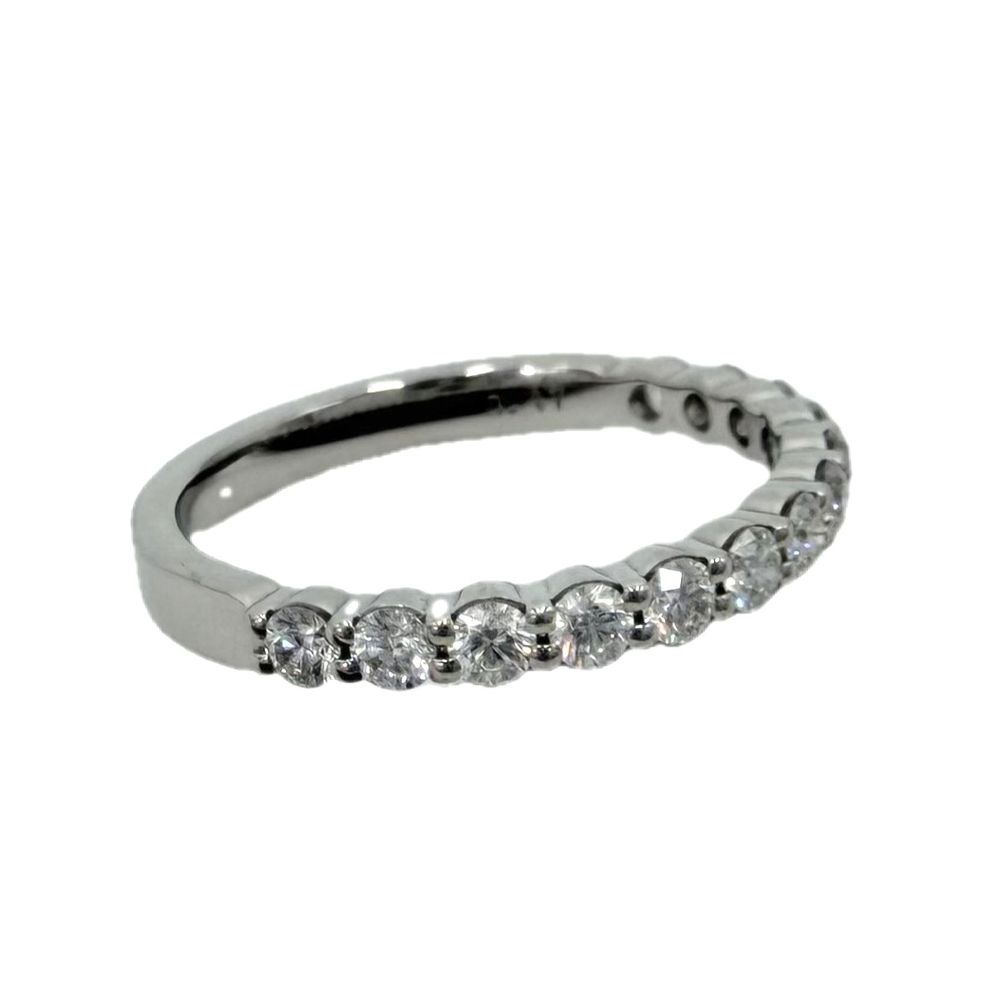 ミキモト 指輪 レディース ハーフエタニティ リング ジュエリー アクセサリー MIKIMOTO Pt950プラチナ ダイヤモンド0.47ct 約11号 約3.0g【中古品】