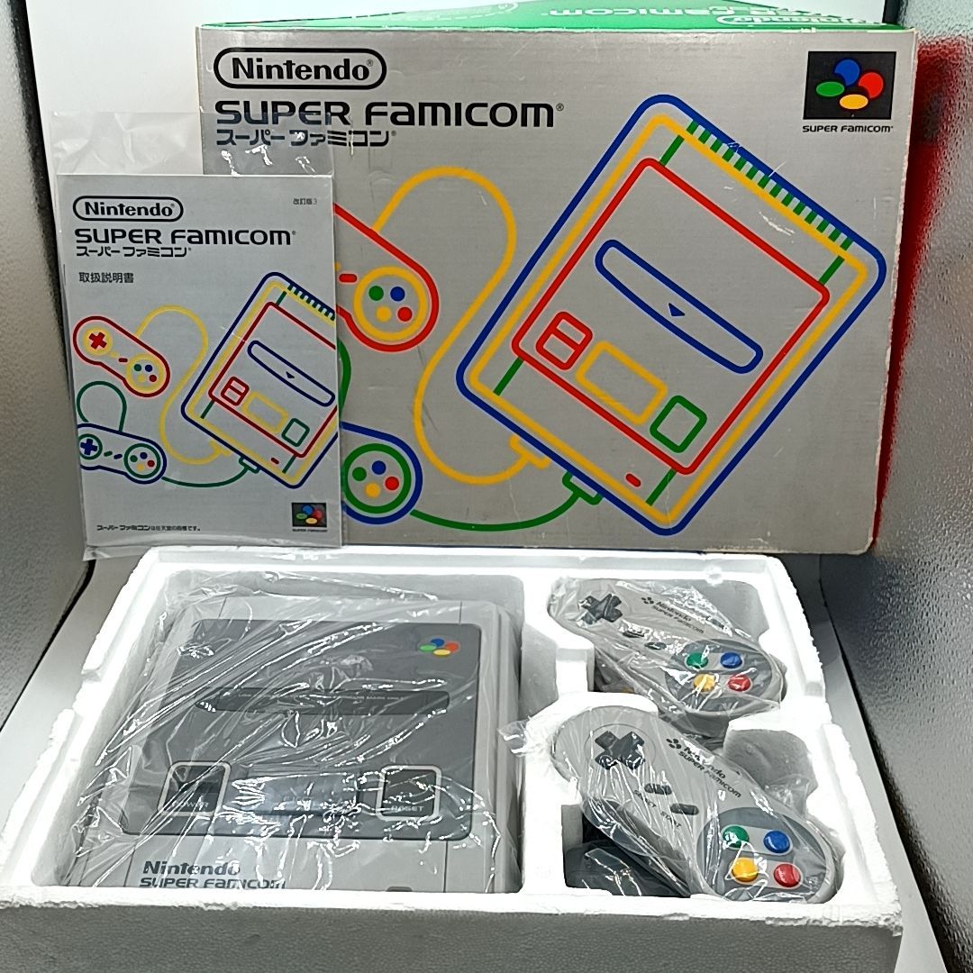 [Outer Box and Instruction Manual Included] Nintendo Super Famicom Main Unit Complete Set Used Operating Item Serial Matching