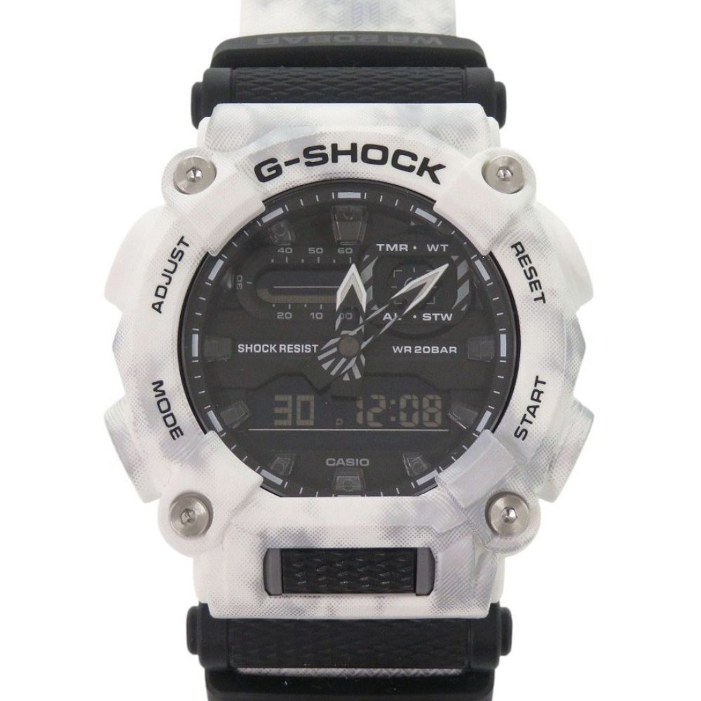 新品同様 カシオ G-SHOCK GRUNGE SNOW CAMOUFLAGE GA-900GC-7AJF 樹脂 ブラック クオーツ アナデジ 腕時計 黒文字盤 Gショック 0758 CASIO