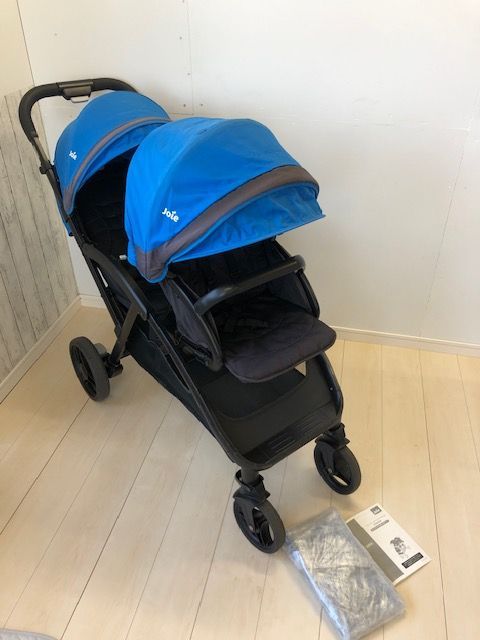 クリーニング済み　レインカバー付き 説明書付Joie(ジョイー) 二人乗りベビーカー エヴァライトデュオ　レインカバー付き0825--0504