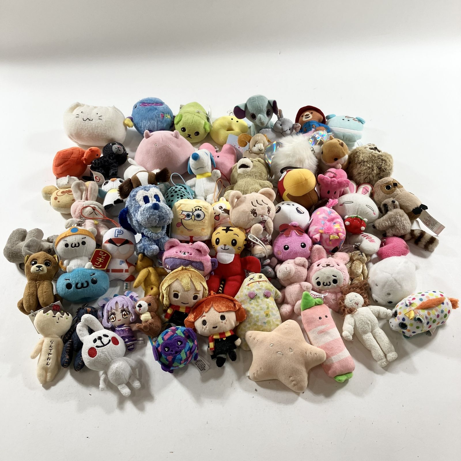 ★ アニメキャラクター 含む ミニ ぬいぐるみ マスコット 約60点 まとめ商品 スポンジボブ しまじろう ポケモン など 現状品