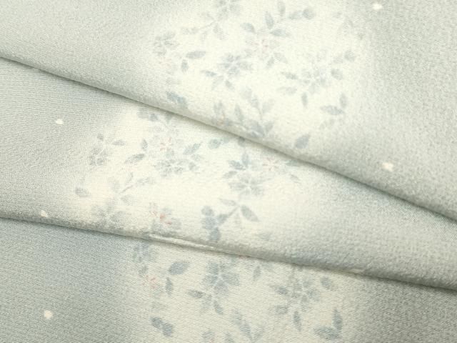 平和屋着物▽上質な小紋　単衣　草花丸文　蛍暈し　正絹　逸品　DABJ4470cd