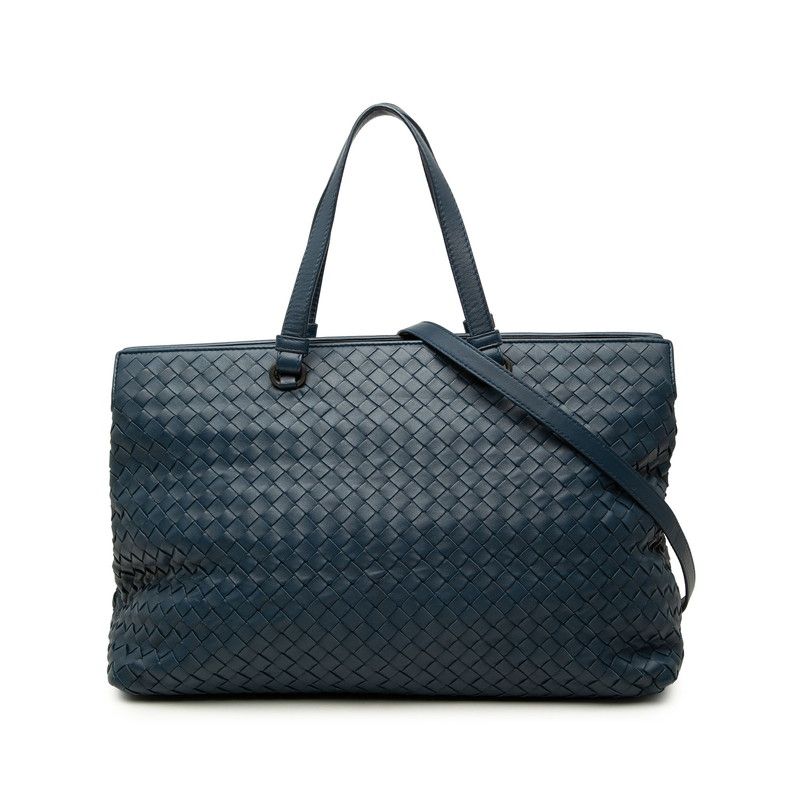 ボッテガヴェネタ イントレチャート トートバッグ ショルダーバッグ 2WAY ネイビー レザー レディース BOTTEGAVENETA【1-0284161】 62,040円