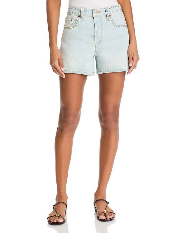リダン レディース ボトムス ハーフパンツ・ショーツ ショートパンツ REDONE Studded Mid Rise Boy Shorts Acqua Stud 31,070円