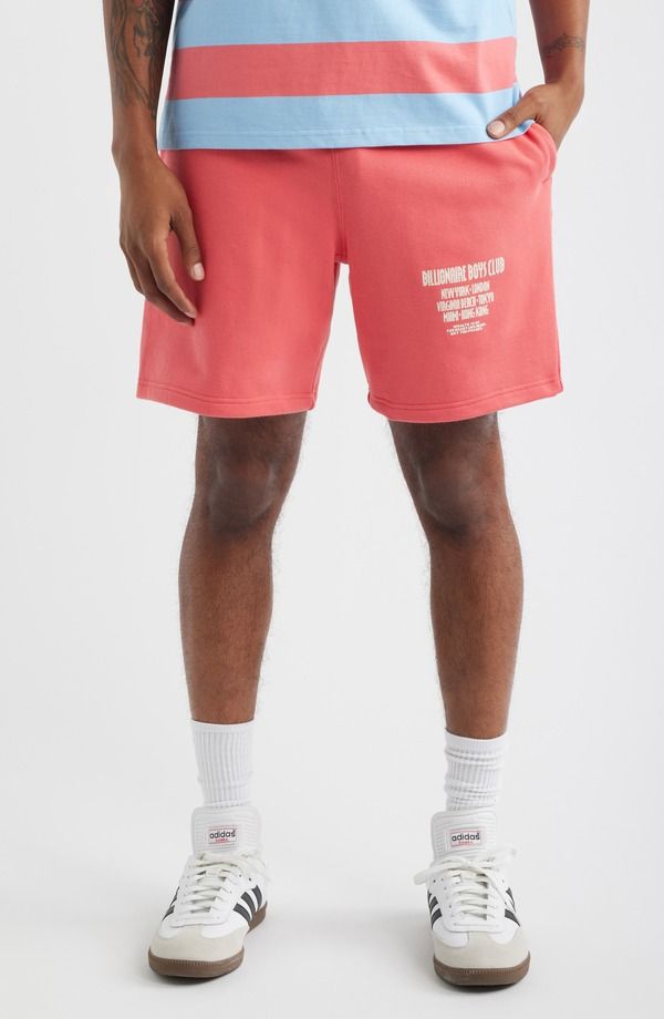 ビリオネアボーイズクラブ メンズ ボトムス ハーフパンツ・ショーツ ショートパンツ コットン ロゴ フリース Billionaire Boys Club Satellite Logo Detail C