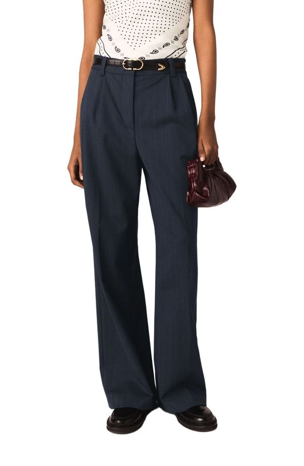 マージュ レディース ボトムス カジュアルパンツ maje Striped suitrousers Navy ネイビー 40,820円