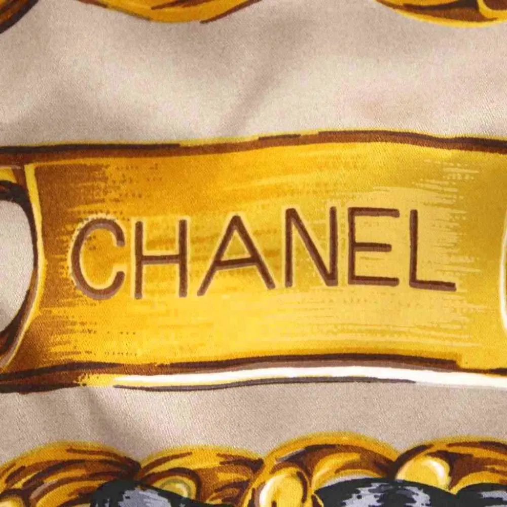 シャネル CHANEL 大判 スカーフ ストール ココマーク ロゴ チェーン 総