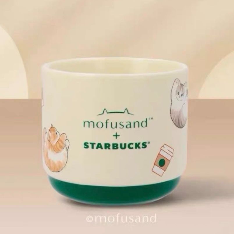 【海外限定】Starbucks × mofusand スターバックス モフサンド コラボ 12oz 355ml セラミックマグ クラシックマグ 猫 キャット グリーン 新品 シンガポール限定 7,759円
